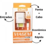 Carregador Completo Com Cabo IOS Le-232FP Lelong - Imagem 2