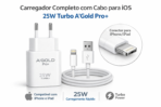 Carregador Completo Com Cabo Para IOS 25W Turbo A'Gold Pro+