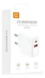 Fonte Turbo 25W USB-A e USB-C A'Gold Pro